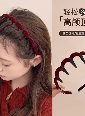 法国Last Kiss新年红色发箍女带齿防滑高颅顶头饰洗脸高级感轻奢