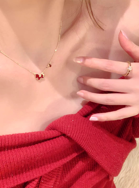 LastKiss新年红小马锁骨链