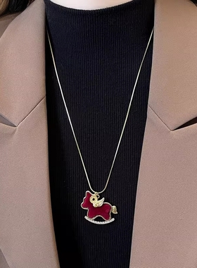 LastKiss红色小马轻奢锁骨链