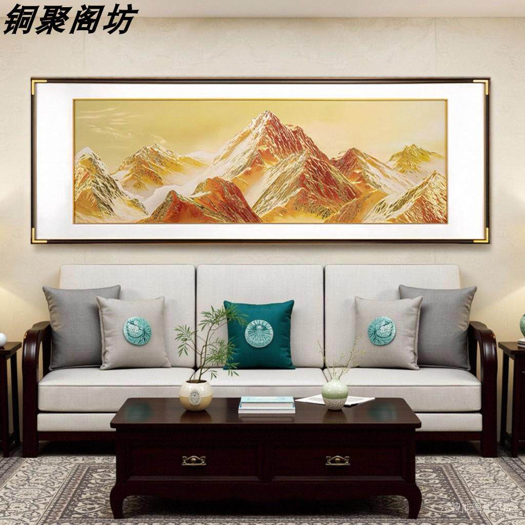 铜雕画立体浮雕纯铜手工雕刻画玄横版客厅挂画匠心手工錾刻装饰画
