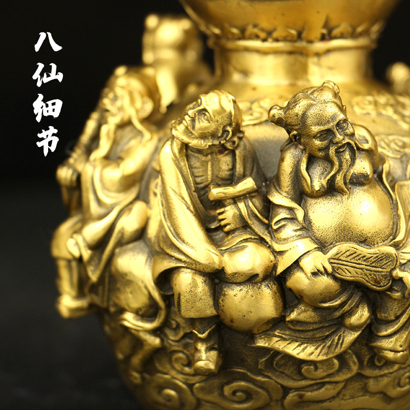 铜葫芦摆件八仙葫芦开盖葫芦八仙过海葫芦工艺品家居店铺装饰摆件