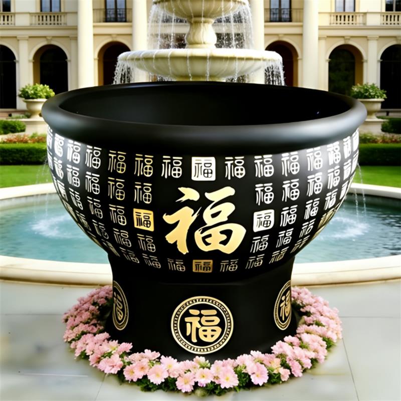 景德镇陶瓷鱼缸大号养金鱼缸客厅庭院睡莲碗莲荷花乌龟锦鲤书画缸