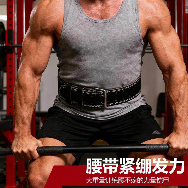 健身腰带牛皮男女款深蹲硬拉力举重护腰运动护腰带护具