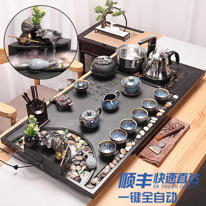 茶相思整件黑金石茶盘功夫家用全自动茶具四合一简易茶几