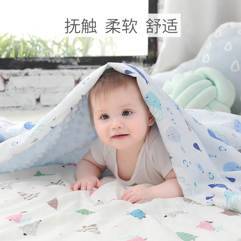 豆豆毯婴儿毛毯春秋幼儿园豆豆被宝宝盖被小被子儿童午睡盖毯加厚