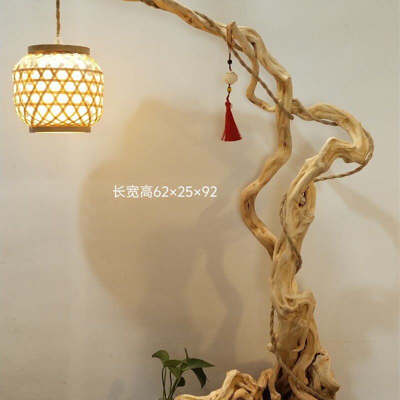 风化枯木摆件# 杜鹃根艺灯# 蝈蝈鸟笼挂架树根雕玄关客厅软装饰品