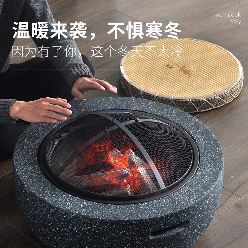 围炉煮茶家用室内烤茶碳火炉子烧炭烤火炉可烧烤煮茶炉烤炉炭炉