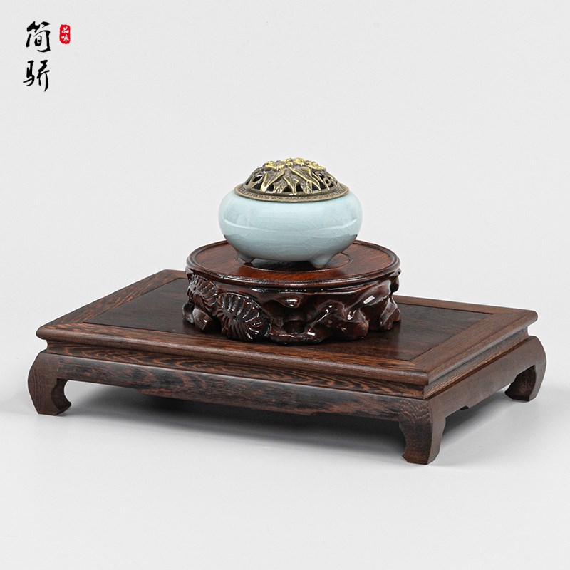 红木工艺品底座实木长方形佛像摆件花盆景鸡翅木质奇石头托架大号