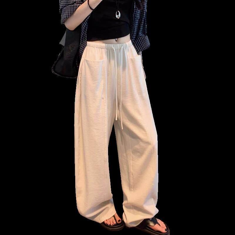 孕妇亚麻裤子女2026夏季薄款棉麻苎麻休闲阔腿新款孕妇弯刀长裤子