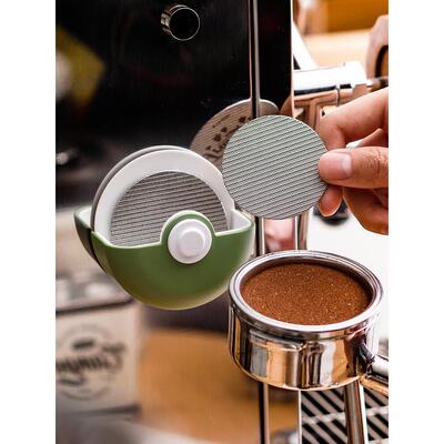 圆形摩卡壶壁挂式过滤纸盒浓缩咖啡机手柄过滤纸水分离网烧结片存