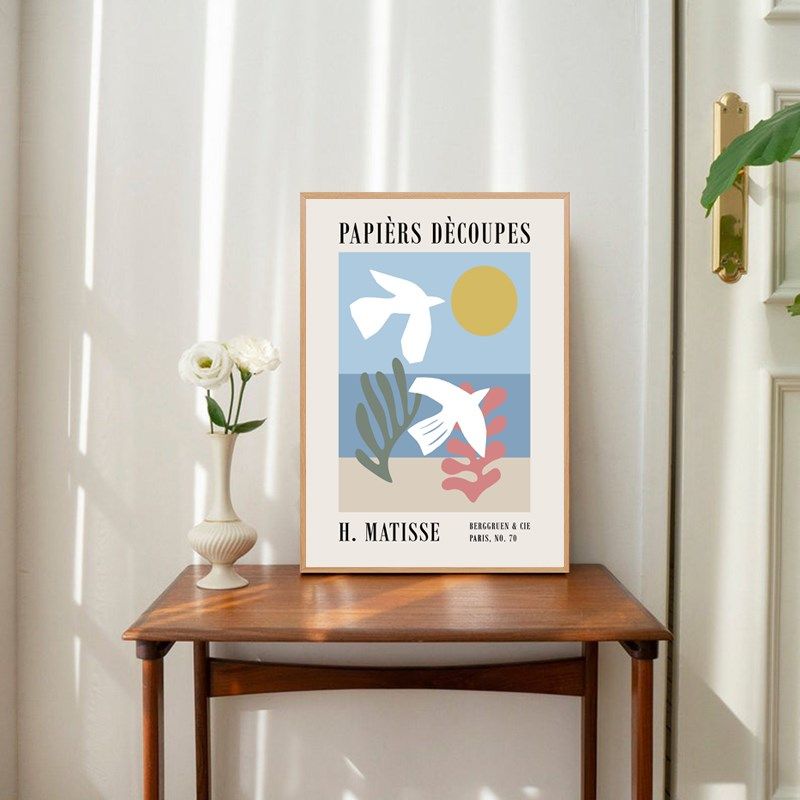 亨利马蒂斯现代艺术抽象线条人物海报和平鸽装饰画客厅餐厅三联画,家居饰品,现代装饰画,淘宝优惠券,粉丝福利购,淘宝优惠卷