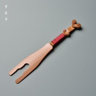 竹如意壶叉 竹壶叉 铁壶叉 竹制铁壶盖叉 壶盖叉 盖插碳化茶壶夹
