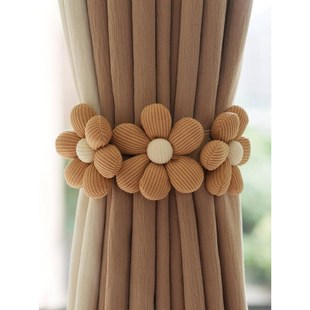 法式窗帘绑带一对装可爱花朵窗帘扣环绑饰收拢绑绳扎束带装饰点缀