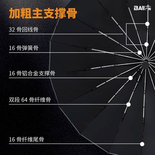 百川新款全自动雨伞16骨加大加厚反向折叠晴雨两用防风暴雨车用男