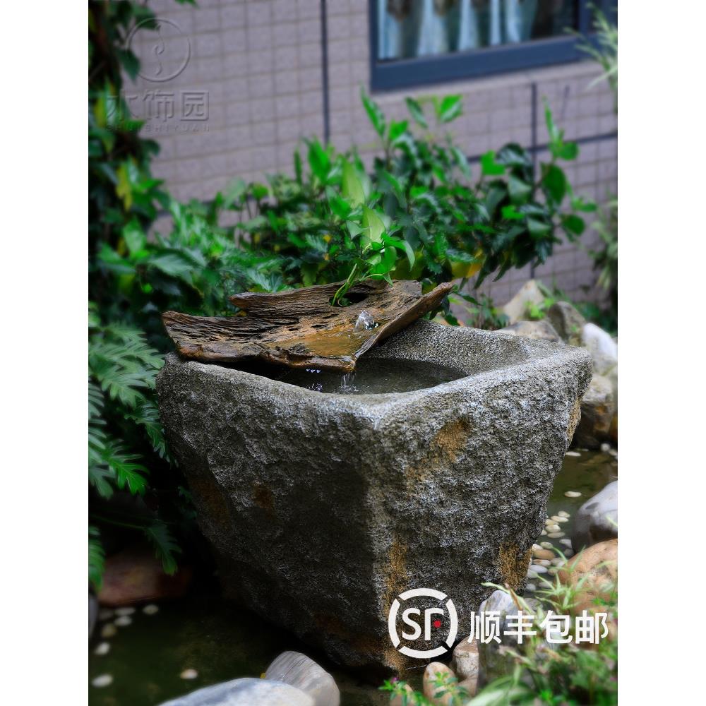 流水喷泉摆件鱼缸水循环新式彷中国风覆古装饰水系水景鱼塘庭院好