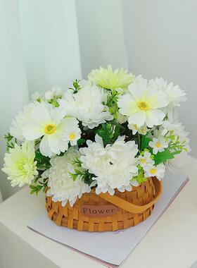 清明彷真花塑料花清明节花束永生花摆件扫墓花墓碑用品祭祀花菊花