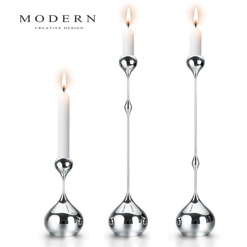 MODERN摩登烛台轻奢网红不锈钢手工抛光水滴摆件家居餐桌装饰烛台