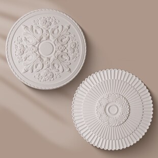樚灯法式雕花PU灯盘复古中古风天花板仿石膏造型灯座客厅装饰灯盘