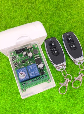 AK-02E 12V-48V2路灯具道闸电机电动门车库 车灯开关+J027-2ON键