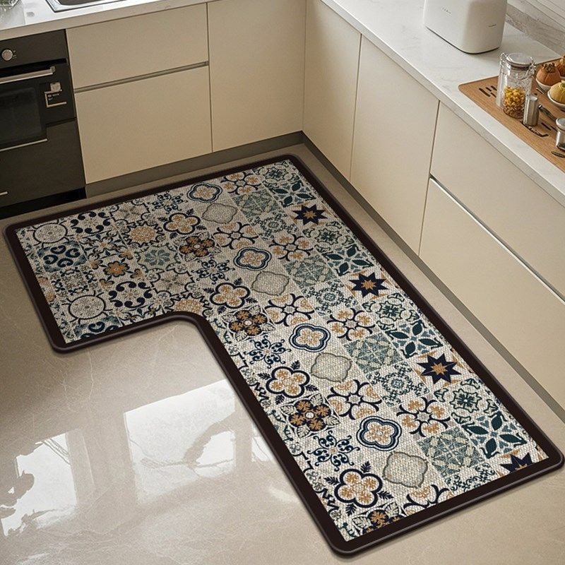 厨房L形防滑防油可擦免洗耐脏门口地毯家用脚垫吸水专用2025新款,居家布艺,厨房地垫,淘宝优惠券,粉丝福利购,淘宝优惠卷