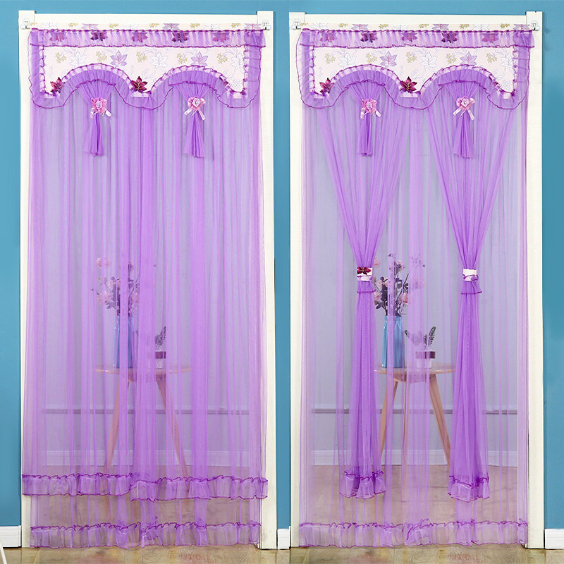 免打孔家用蕾丝门帘隔断帘夏季卧室卫生间装饰帘防蚊门帘厨房半帘,居家布艺,门帘,淘宝优惠券,粉丝福利购,淘宝优惠卷