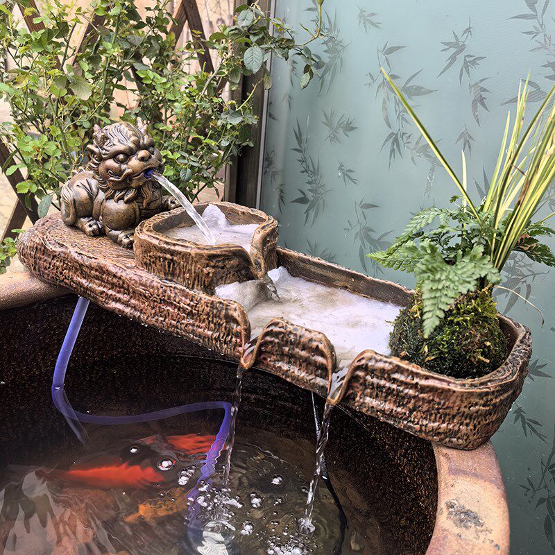 生态缸造景古法养鱼循环流水摆件客厅庭院花园鱼缸装饰过滤配件,家居饰品,流水摆件,淘宝优惠券,粉丝福利购,淘宝优惠卷