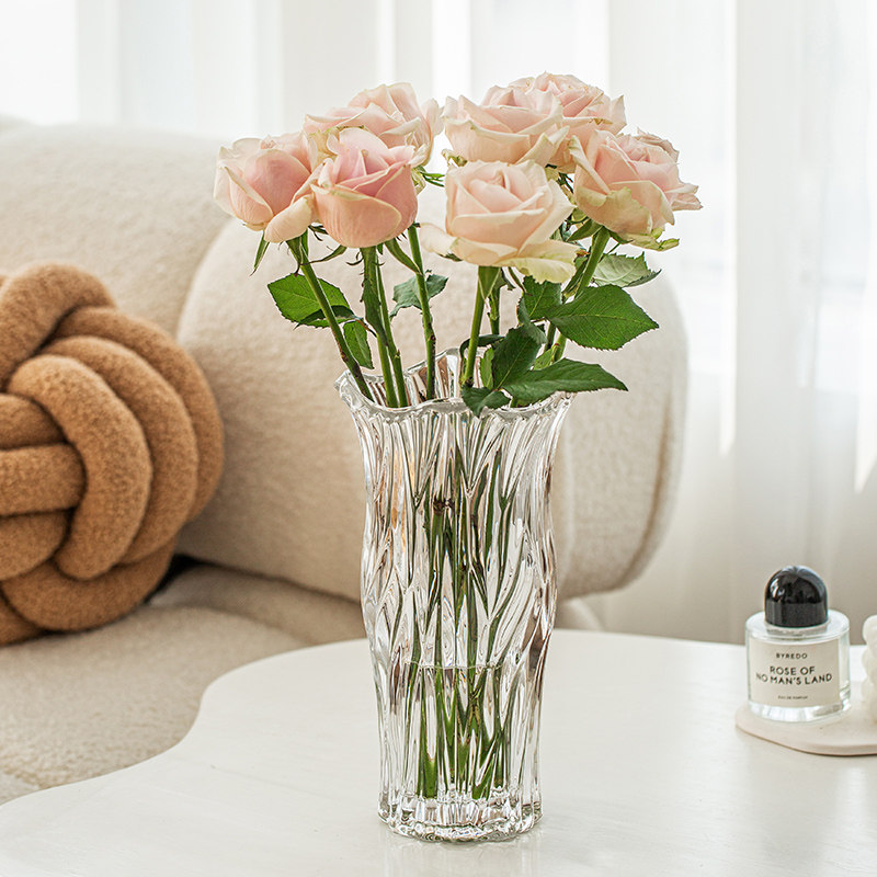 简约玻璃花瓶客厅摆件透明水养插花玫瑰高级感鲜花水培轻奢小众,家居饰品,花瓶,淘宝优惠券,粉丝福利购,淘宝优惠卷