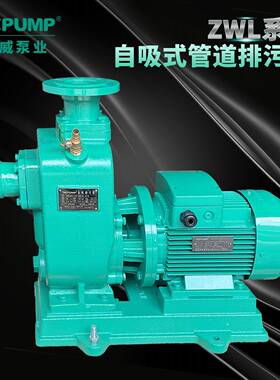ZWL100-100-45-22/2中威泵业WLPUMP直联式自吸无堵塞排污泵