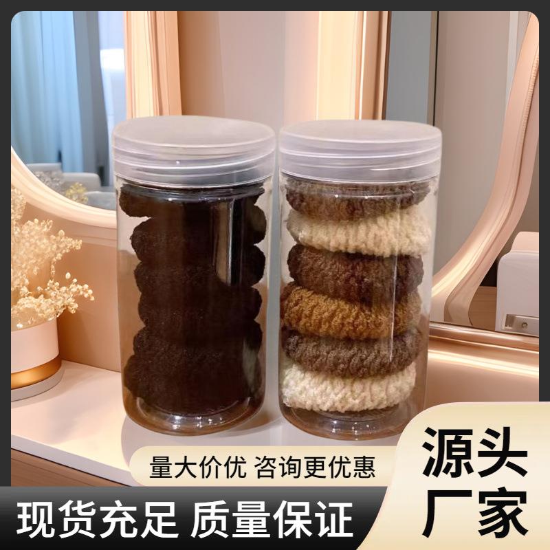 毛巾圈桶装发圈不伤发加粗高弹力加宽加厚简约百搭高马尾发绳