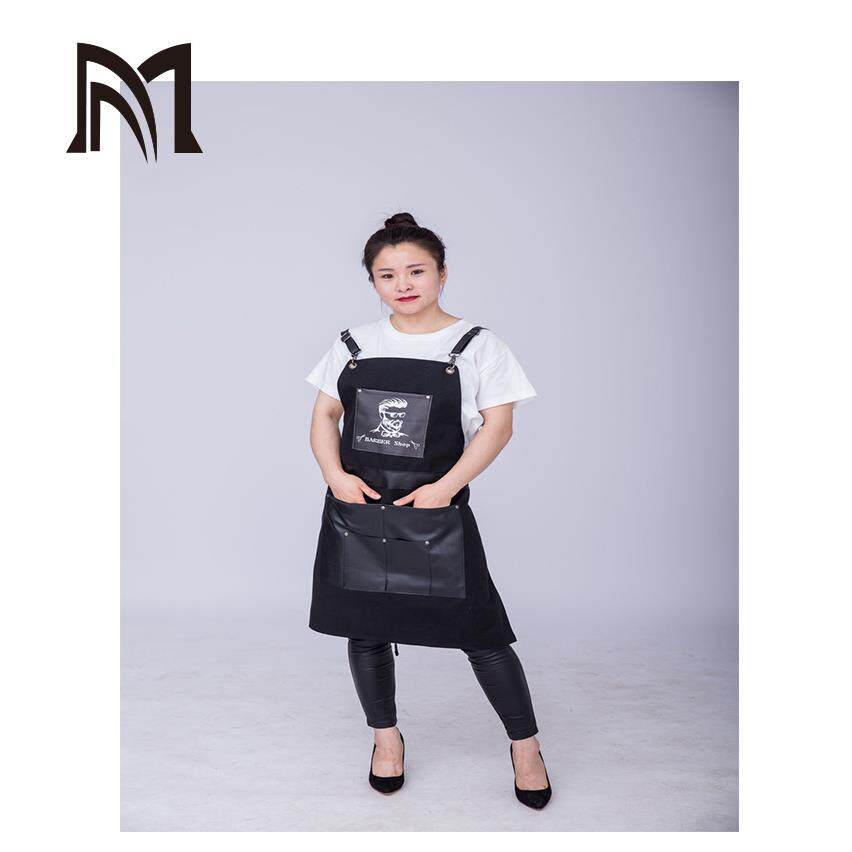 理发围裙背带式牛仔男女奶茶店花艺师画画理发工作服防污