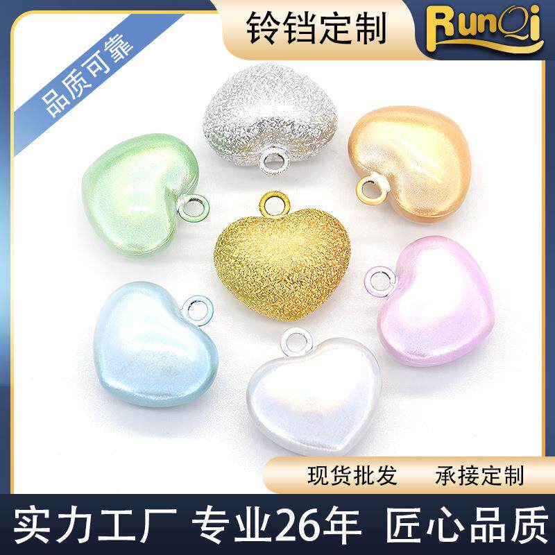 清水寺铃铛爱心形水音铃铛心形铃铛diy饰品配件铃铛挂件小吊饰