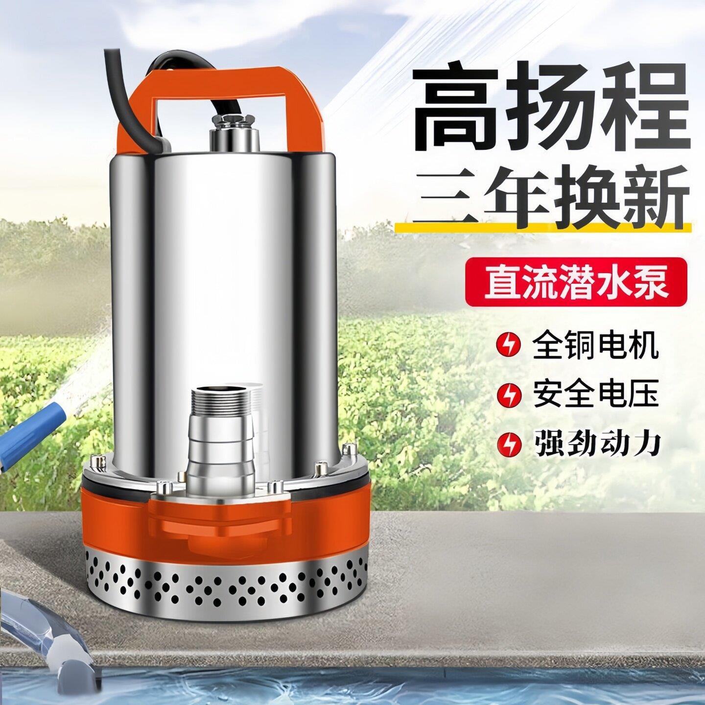 电动车用抽水泵12v24v36v48v72v伏潜水泵抽水机无刷直流低压直流