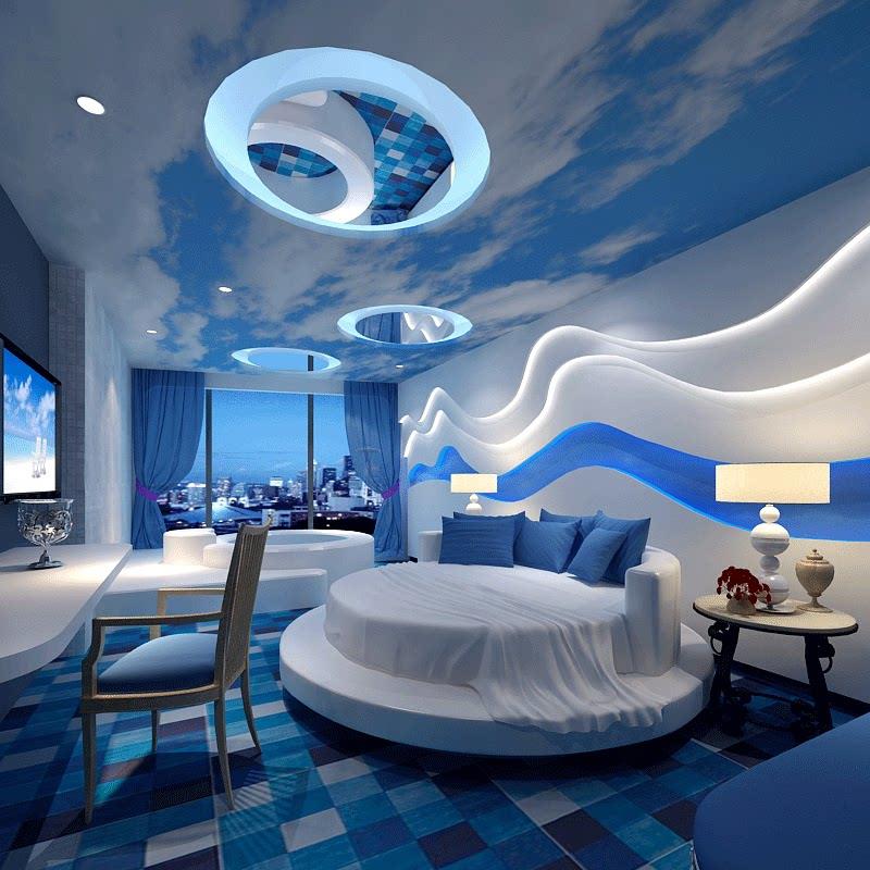 3d立体墙贴客厅装饰吊顶壁画天花板自粘壁画墙纸复古棚顶星空墙纸