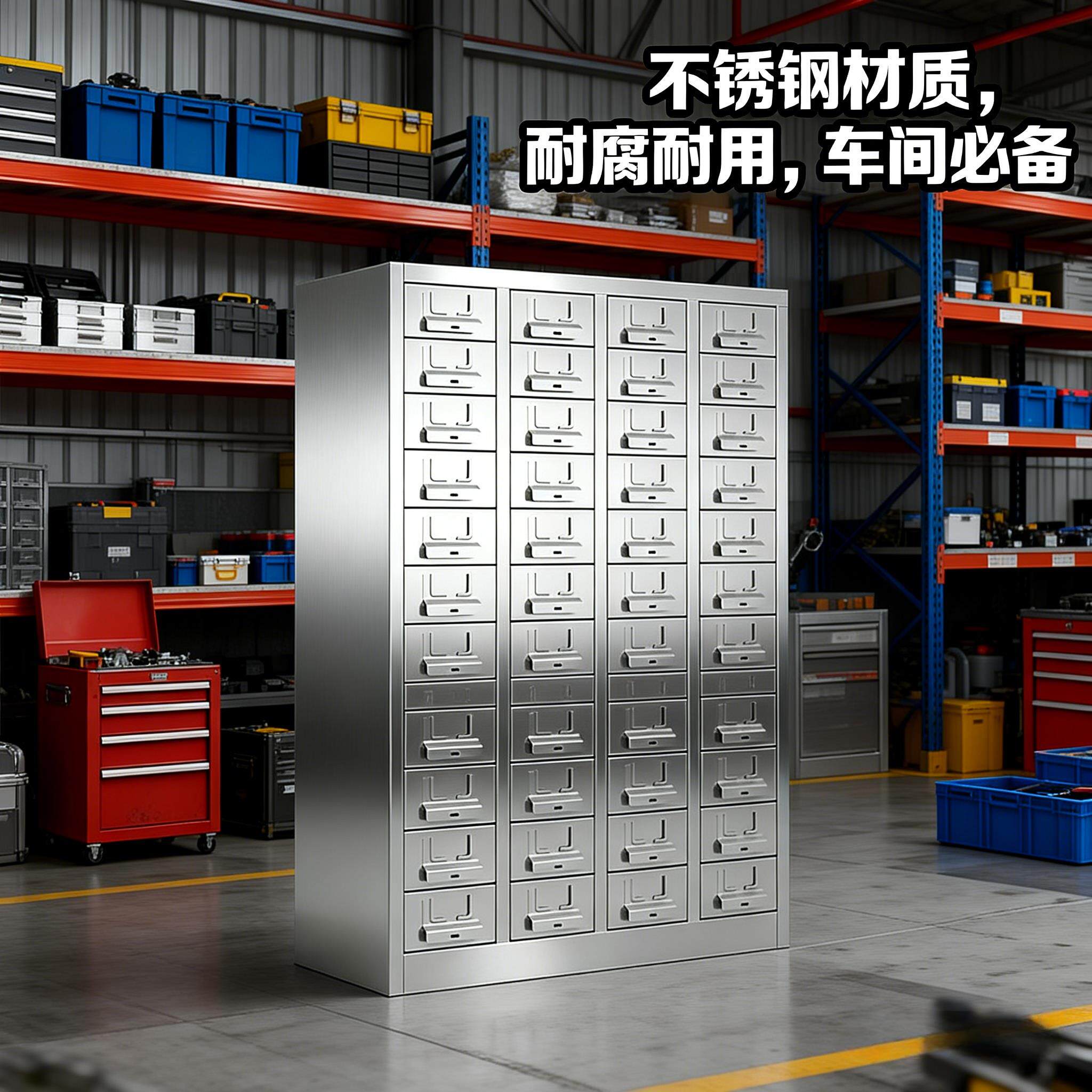 304不锈钢抽屉式零件柜五金螺丝刀具收纳整理分类储物柜支持定制