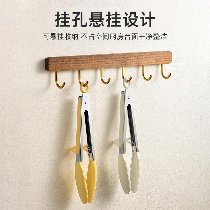 硅胶夹子厨房不锈钢食品夹烤肉工具烧烤煎牛排专用食物夹菜防烫夹