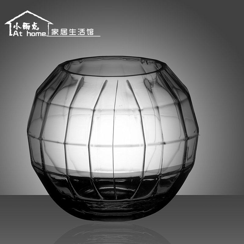 出口德国方格超白个性创意玻璃鱼缸花瓶 时尚圆形金鱼缸,宠物/宠物食品及用品,桌面缸,淘宝优惠券,粉丝福利购,淘宝优惠卷