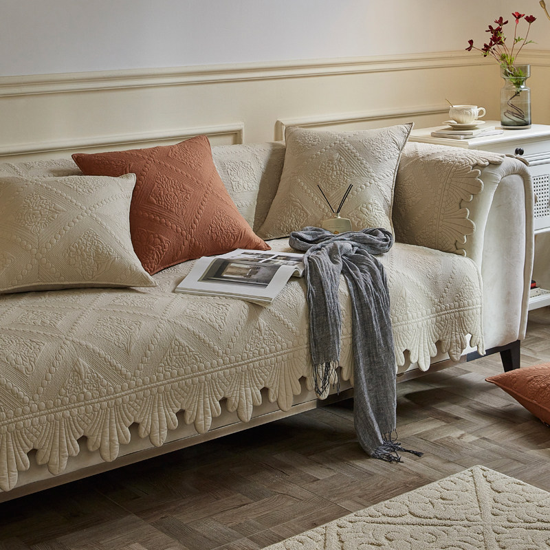 全棉沙发垫四季通用防滑三坐一贵妃坐垫套罩2023新款全盖布巾定制