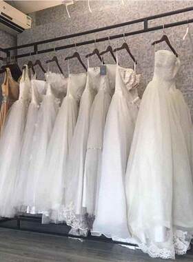 金色挂婚纱架子高档婚纱店落地式展示架影楼货架旗袍礼服挂衣架子