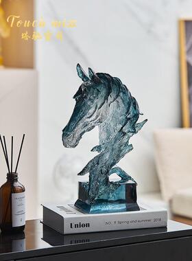 触摸小姐无障碍豪华马头水晶饰品家庭办公饰品高端领导礼品