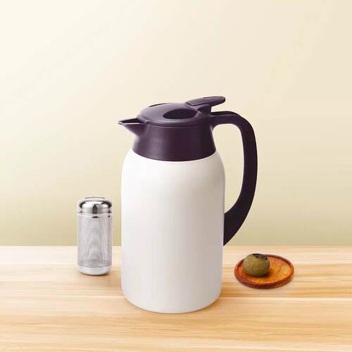 富士物语大容量保温壶家用316双层不锈钢焖茶壶带滤茶器器 白色2L