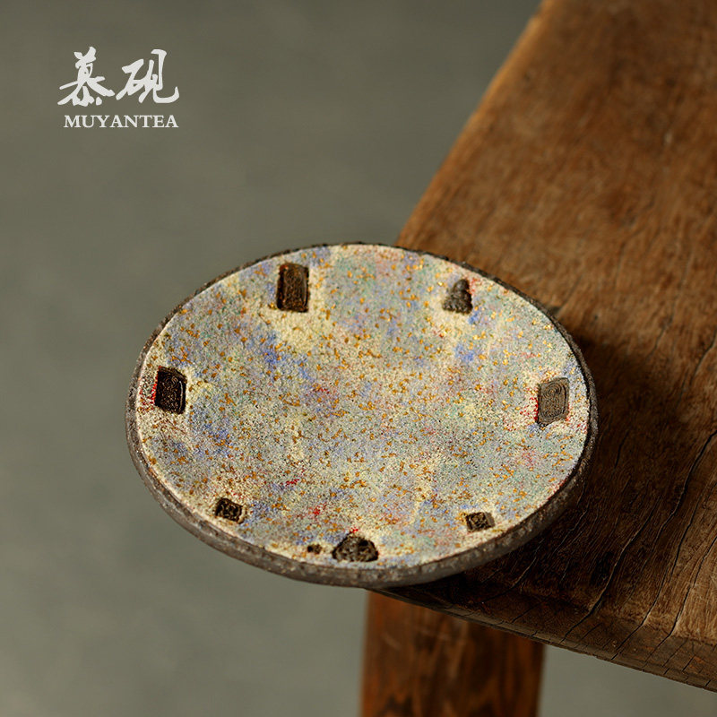 慕砚岩矿敦煌干泡台壶承高越手作紫砂壶托干泡盘茶垫功夫茶具配件