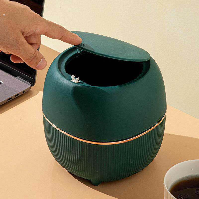 桌面垃圾桶迷你家用可爱桌上办公室客厅ins风小号带盖子创意纸篓