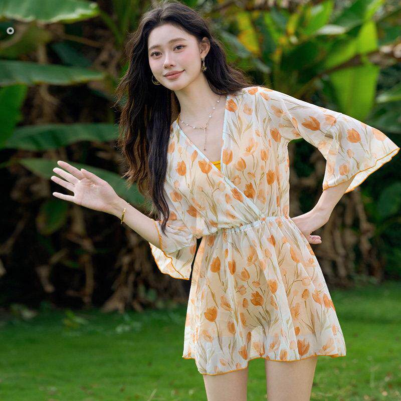 泳衣女分体三件套显瘦遮肚性感大码胖mm2026新款高级感泡温泉泳装