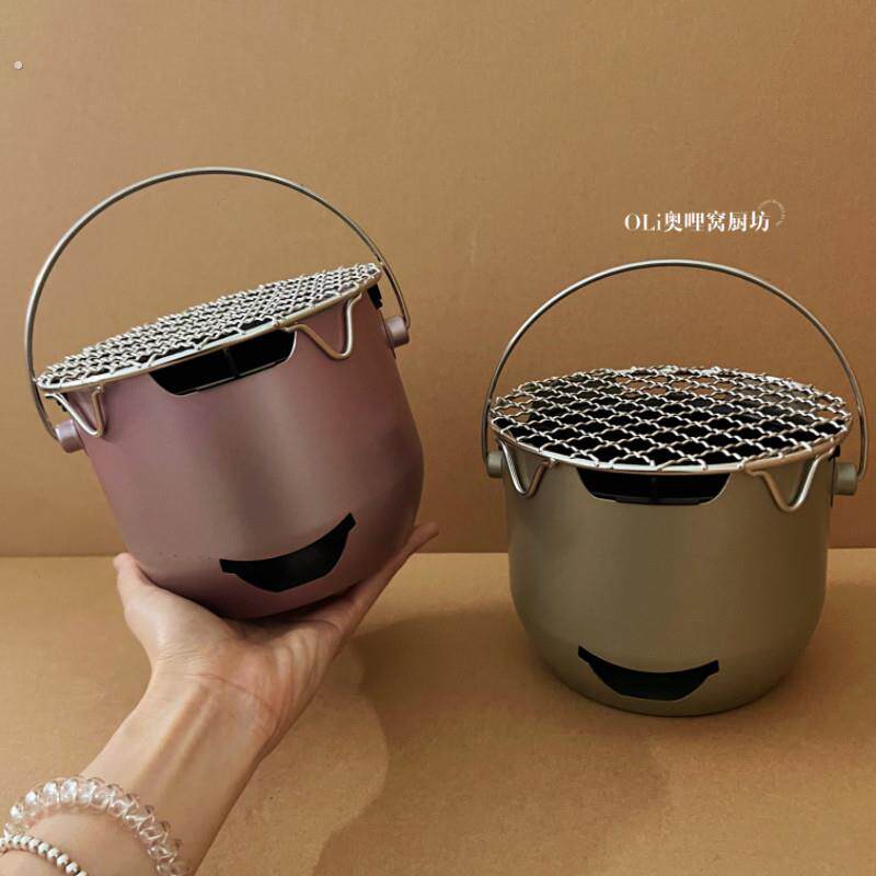 迷你小碳炉户外便携式家用烧烤不锈钢围炉煮茶橄榄酒精韩式烤肉炉