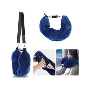旅行便携廉航u型枕套可填充可塞衣服收纳袋廉价航空神器飞机颈枕