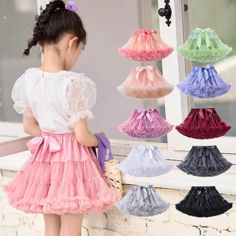 半身裙生日周岁欧美童裙儿童蓬蓬裙女童纱裙秋冬tutu裙公主裙网纱