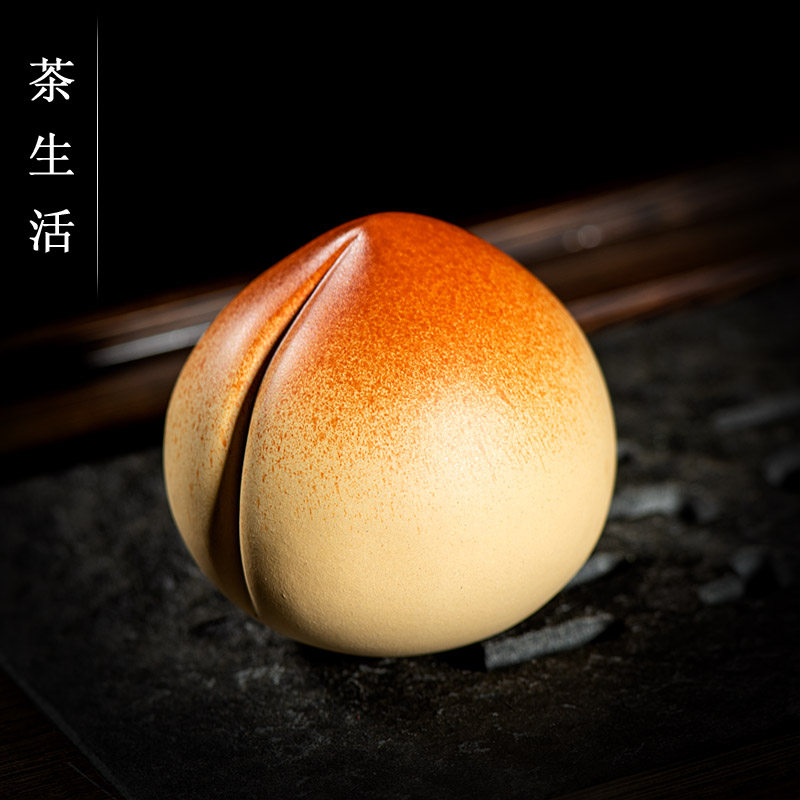 茶宠摆件精品紫砂小桃子雕塑寿桃把件茶玩茶盘家居橱窗装饰礼品,餐饮具,茶宠摆件,淘宝优惠券,粉丝福利购,淘宝优惠卷