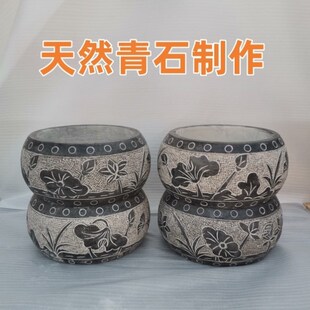 青石柱墩底座石柱础石墩子空心柱脚石雕垫基石柱皮圆墩柱顶石庭院