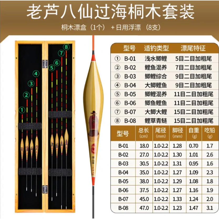阿卢芦苇浮漂八仙过海系列高灵敏浮漂套装加粗醒目野钓鲫鱼专用漂