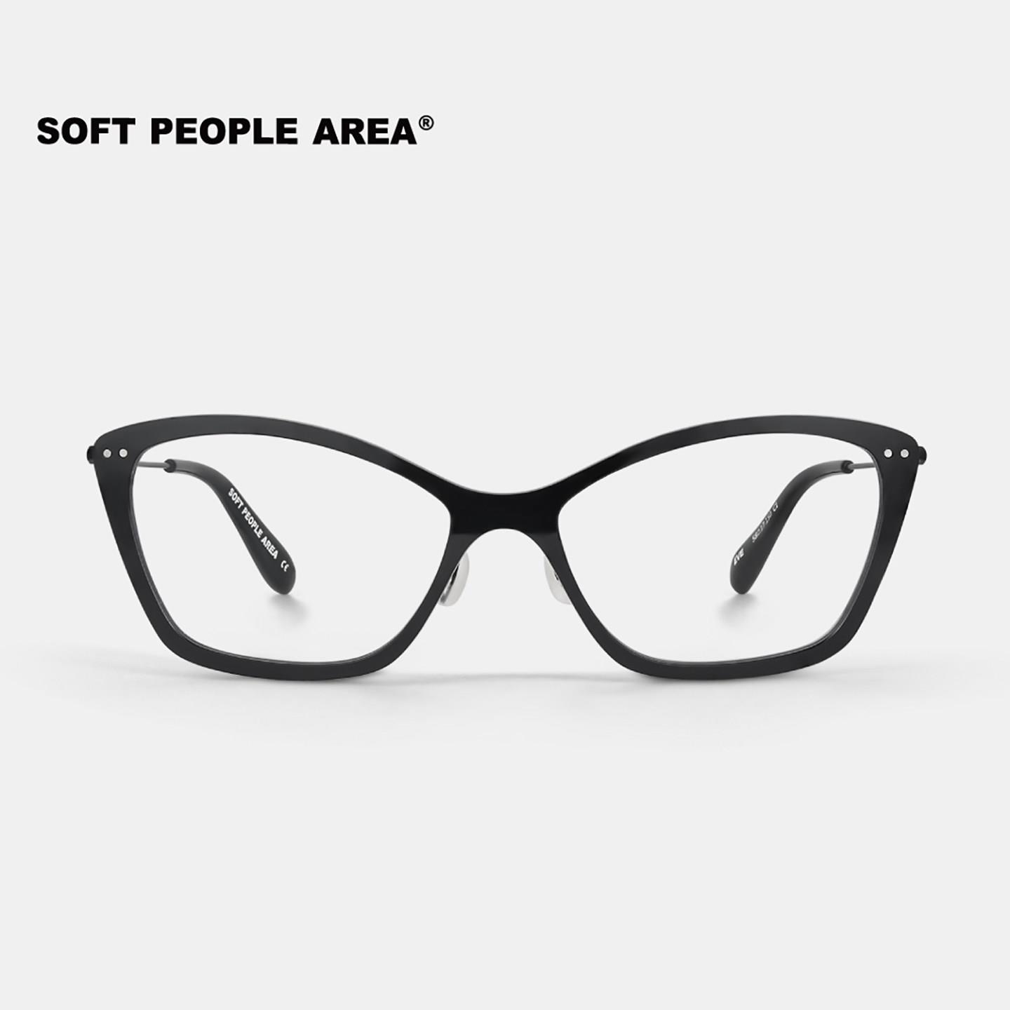 SOFT PEOPLE AREA&mdash;EVE（光学）猫眼板材钛金属超轻镜框眼镜